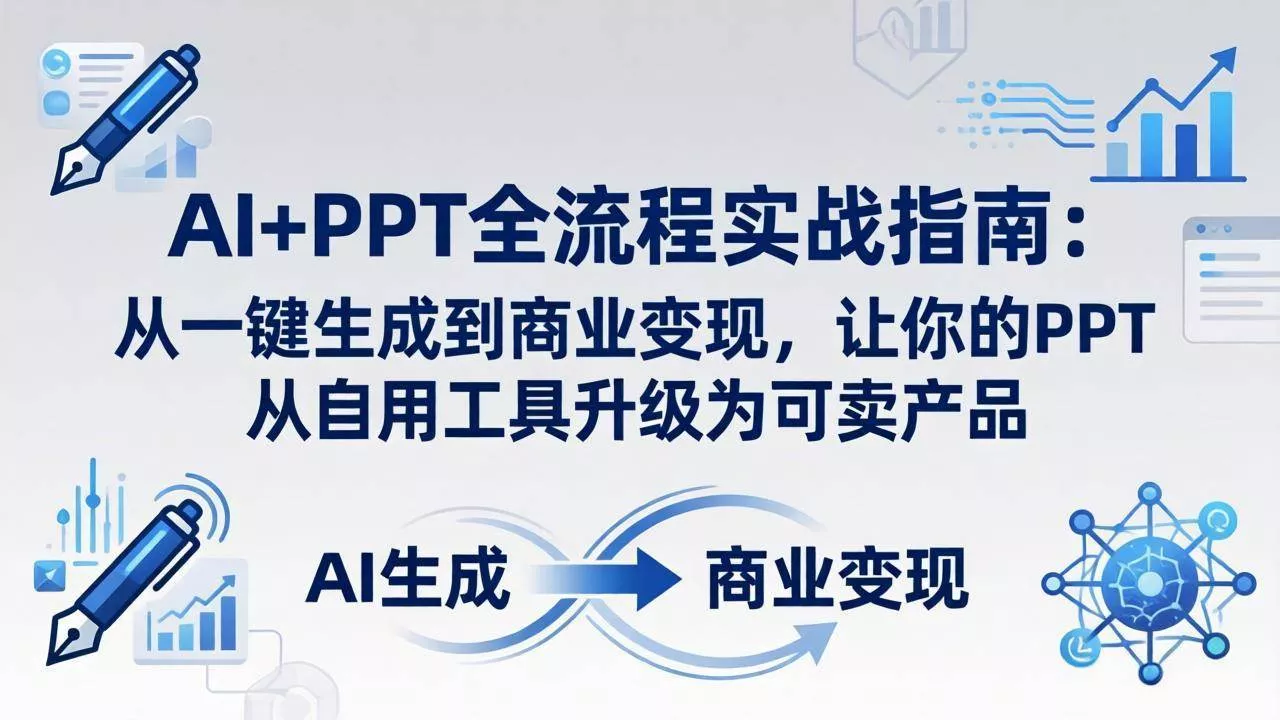 （18142期）AI+PPT全流程实战指南-更新4月21：从一键生成到商业变现，让你的PPT从自用工具升级为可卖产品 - 项目资源网