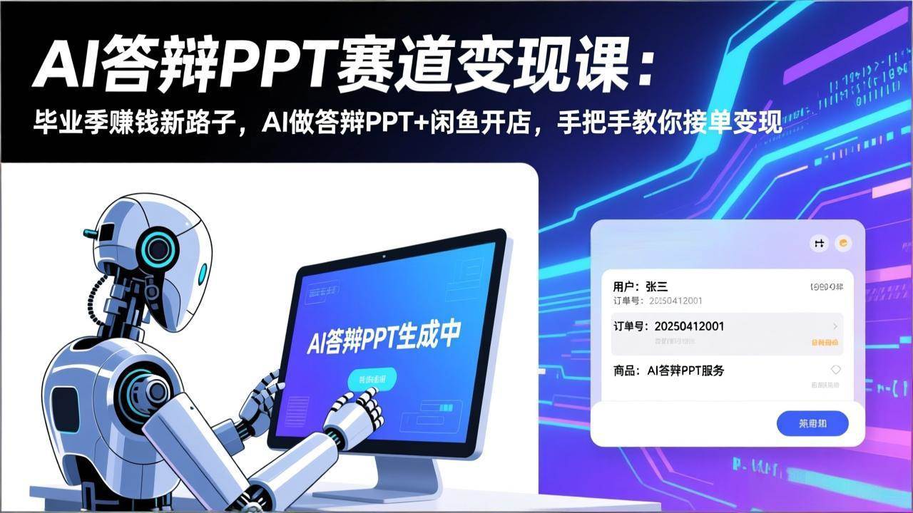 （17546期）AI答辩PPT赛道变现课：毕业季赚钱新路子，AI做答辩PPT+闲鱼开店，手把手教你接单变现 - 项目资源网