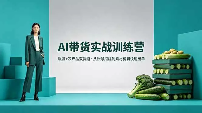 （18355期）AI带货实战训练营，服装+农产品双赛道，从账号搭建到素材剪辑快速出单 - 项目资源网