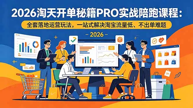 2026淘天开单秘籍PRO实战陪跑课程：全套落地运营玩法，一站式解决淘宝流量低、不出单难题 - 项目资源网