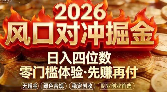 （17631期）2026美金对冲套利，无赠金对冲策略保驾护航，低门槛易上手实操。单人单日收益2000+ - 项目资源网